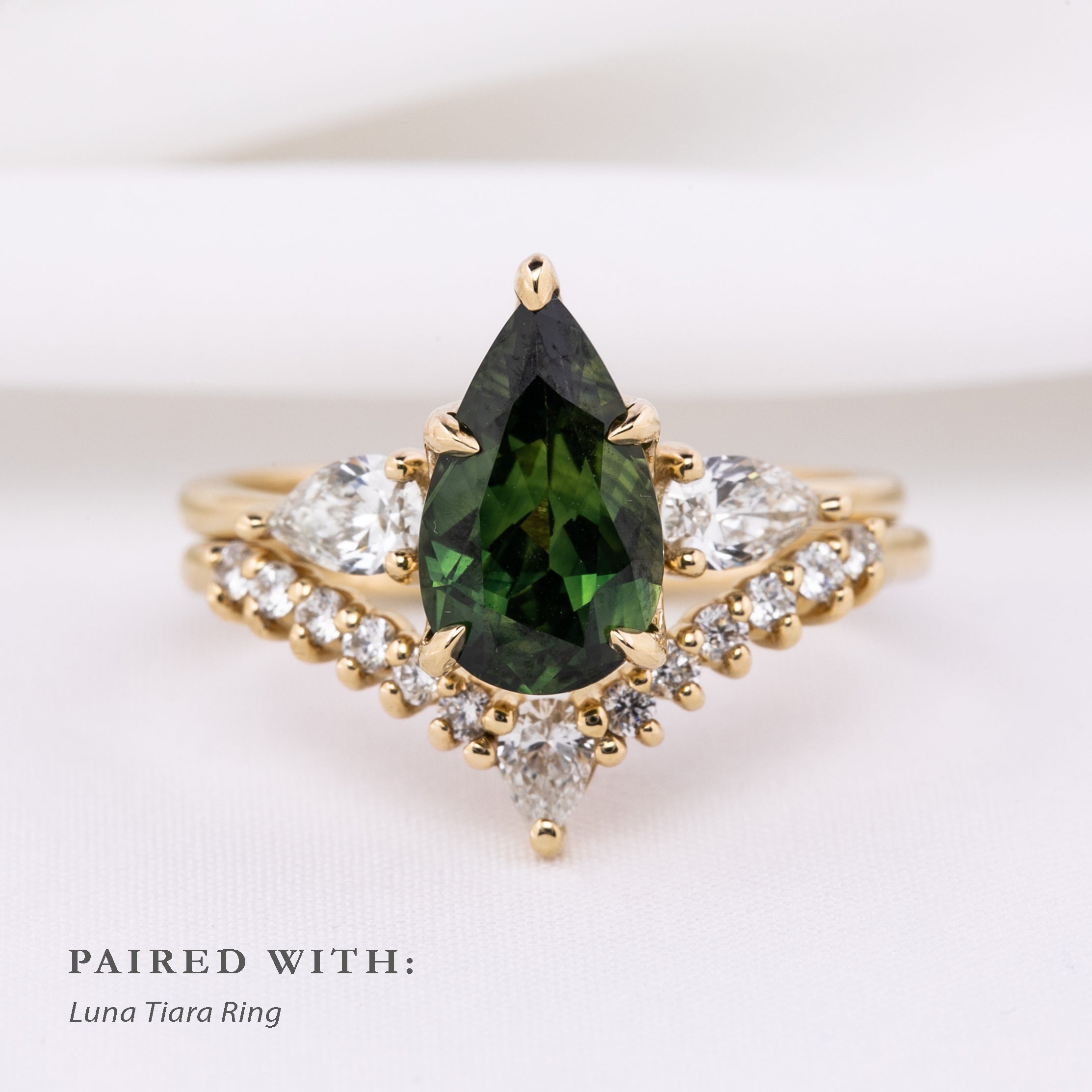 Claire Ring 2.02ct Green Sapphire, 14k Yellow Gold (One of a kind)