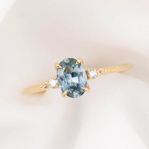 Estel Fleur Ring, 1.29ct Montana Sapphire, oval shape gemstone