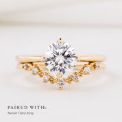 Alice Ring, IGI Certified 1.34ct Round Lab Diamond, 14k Yellow Gold (One of a kind)