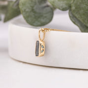 Patia Necklace, Emerald-Cut Montana Sapphire (Charm Option)