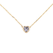 Blue Sapphire Heart Necklace 14k Gold