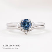 Sofia Ring 0.77ct Blue Montana Round Sapphire, 14k White Gold (One of a kind)