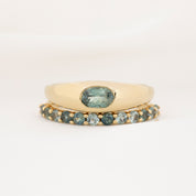 Dome Ring 0.60ct Blue Green Montana Sapphire