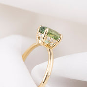 Athena Ring, 1.74ct Light Green Montana Sapphire