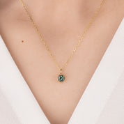 Dahlia 0.60ct Montana Sapphire Solitaire Necklace