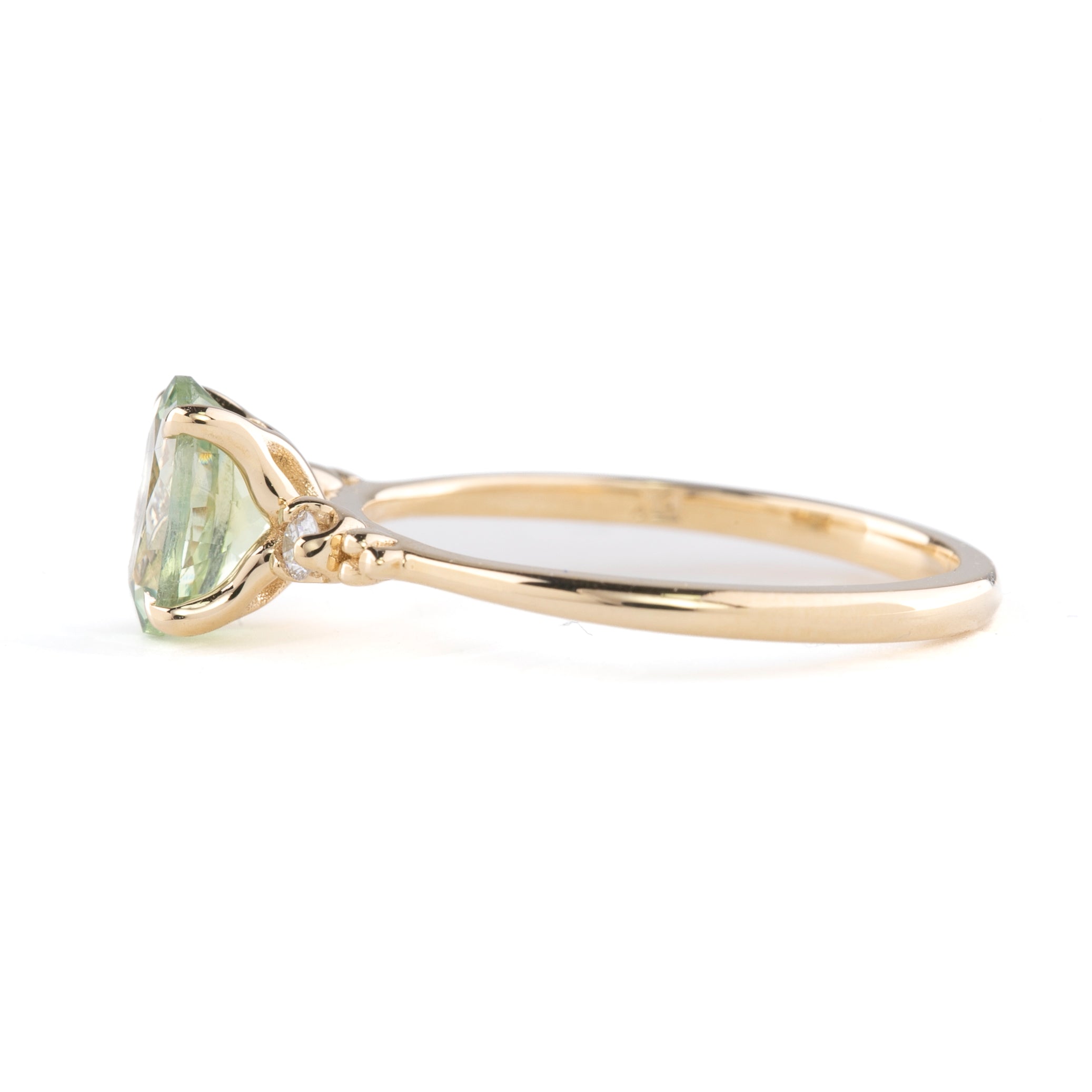 Estel Ring 1.48ct Parti Green Yellow Montana Sapphire, 14k Yellow Gold (One of a kind)