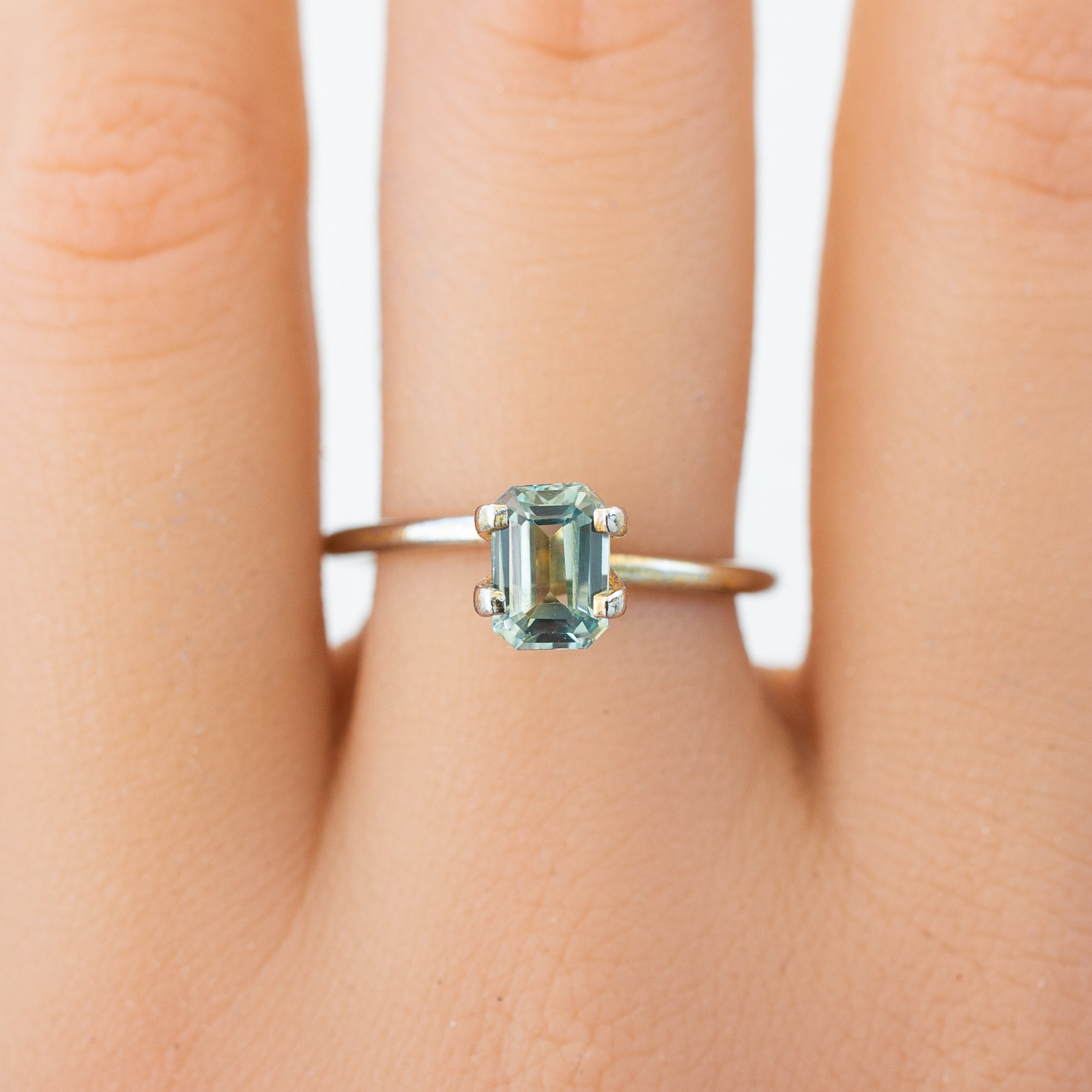 1.28ct Emerald Cut Mint Green Montana Sapphire SF309