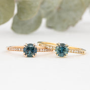 Sabrina Ring, 0.76ct Teal Blue Montana Sapphire, 14k Rose Gold