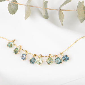 Alice Necklace, Montana Sapphire (Charm Option)