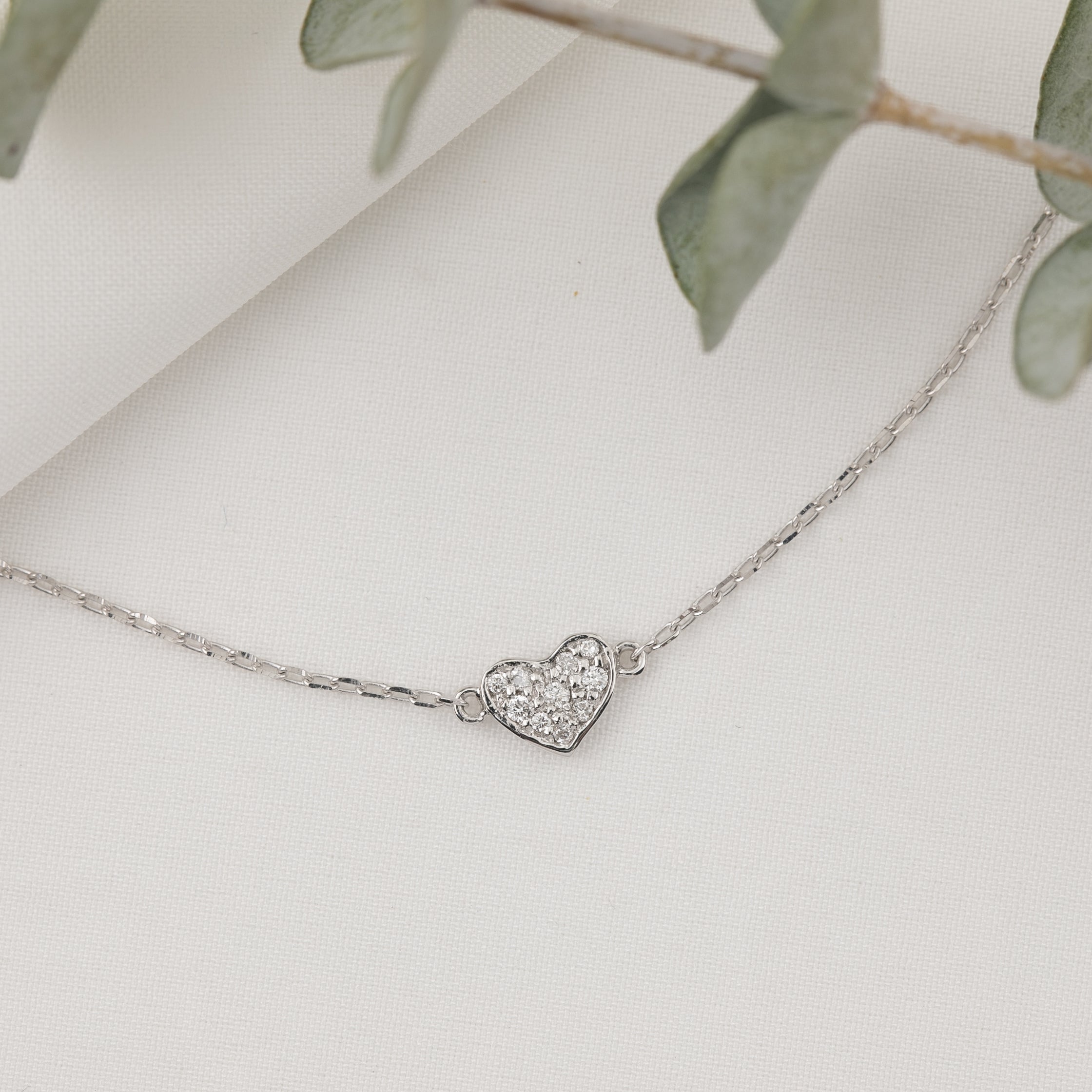 Heart bracelet Pave or Plain Style