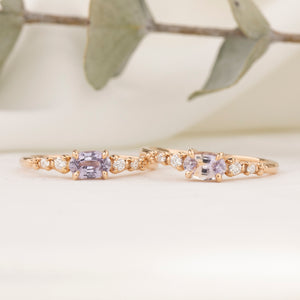 Estel Fleur Low Profile Ring, Pink and Purple Montana Sapphire