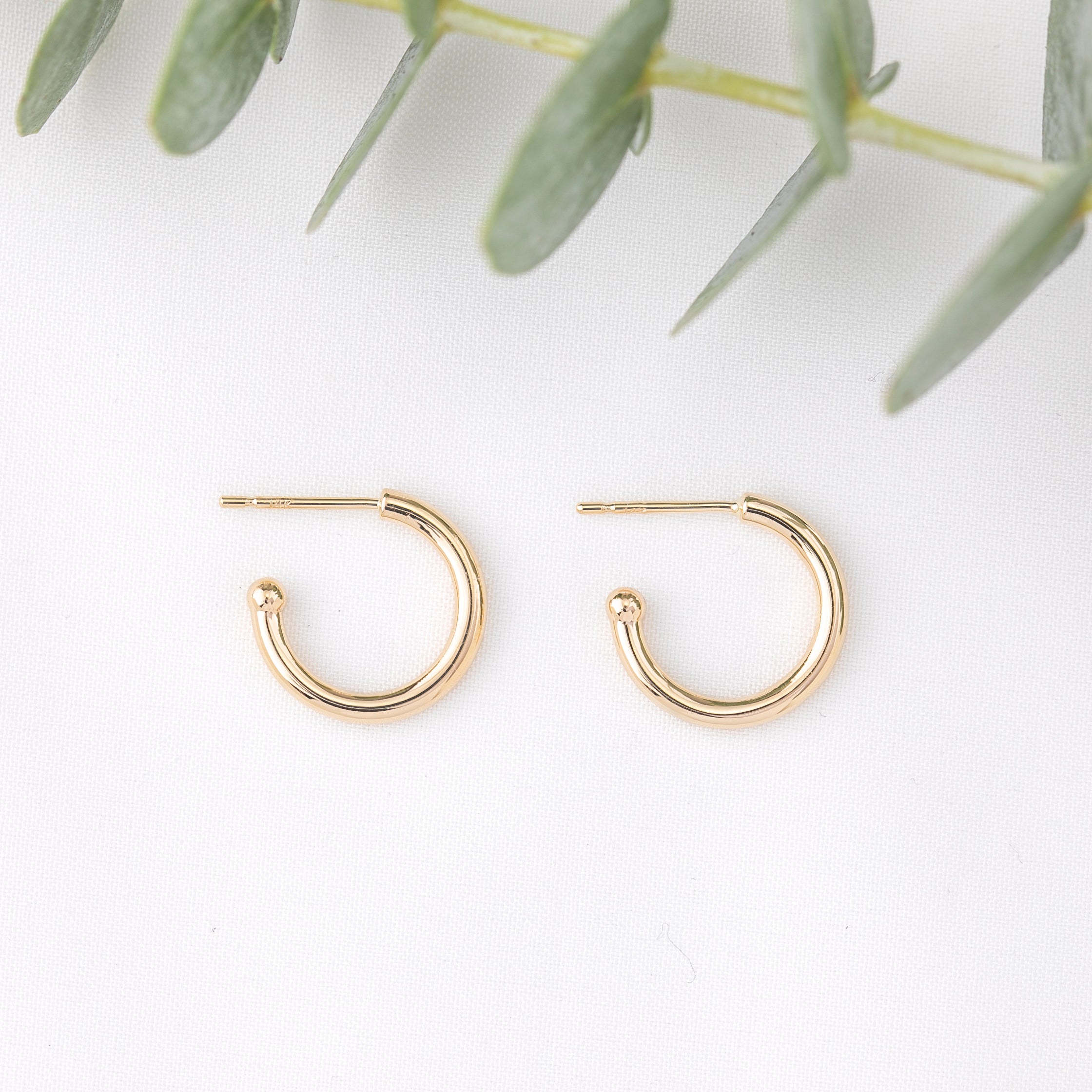14K Gold Hoop Earring Charms, Marquise-Cut Green Sapphire | Pair