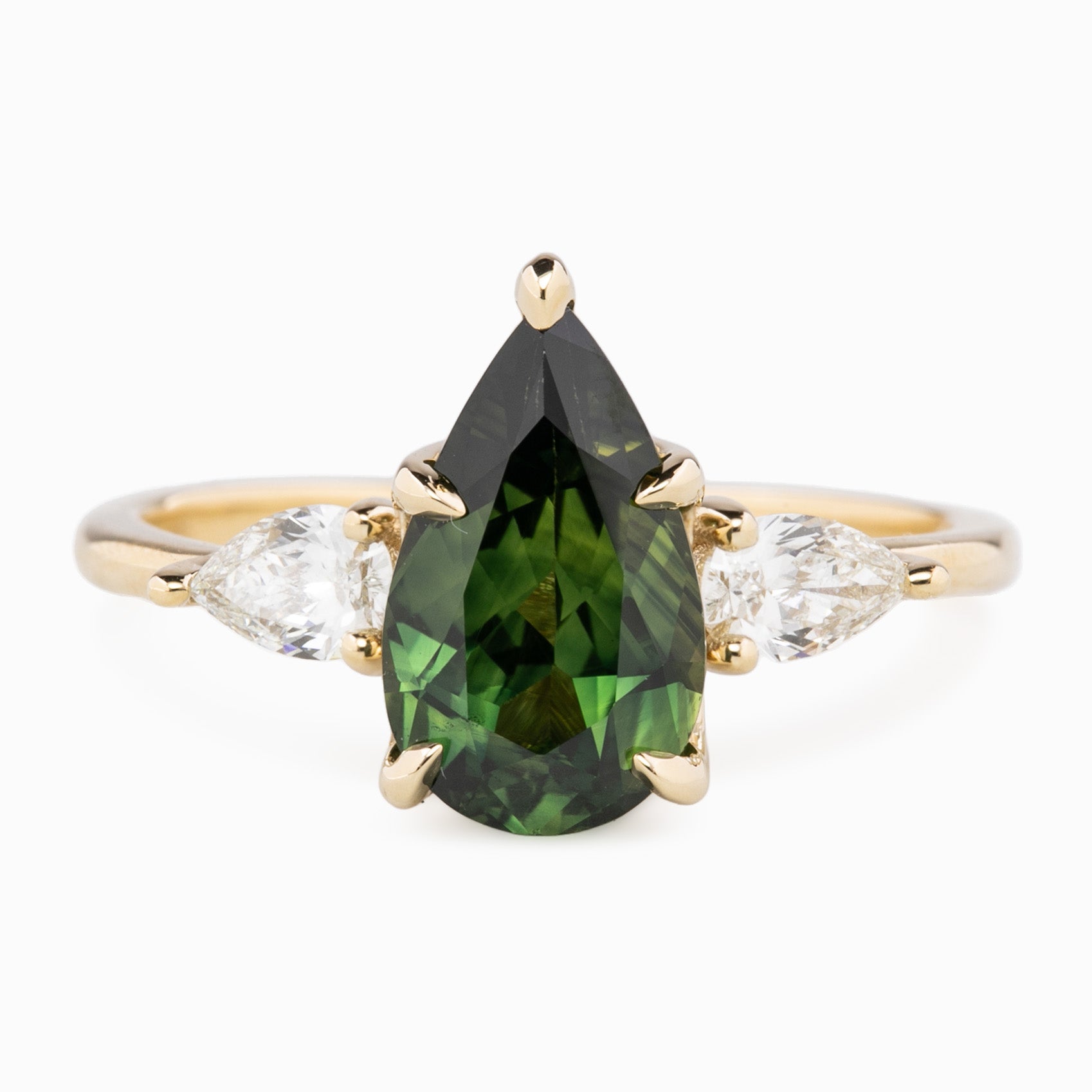 Claire Ring 2.02ct Green Sapphire, 14k Yellow Gold (One of a kind)