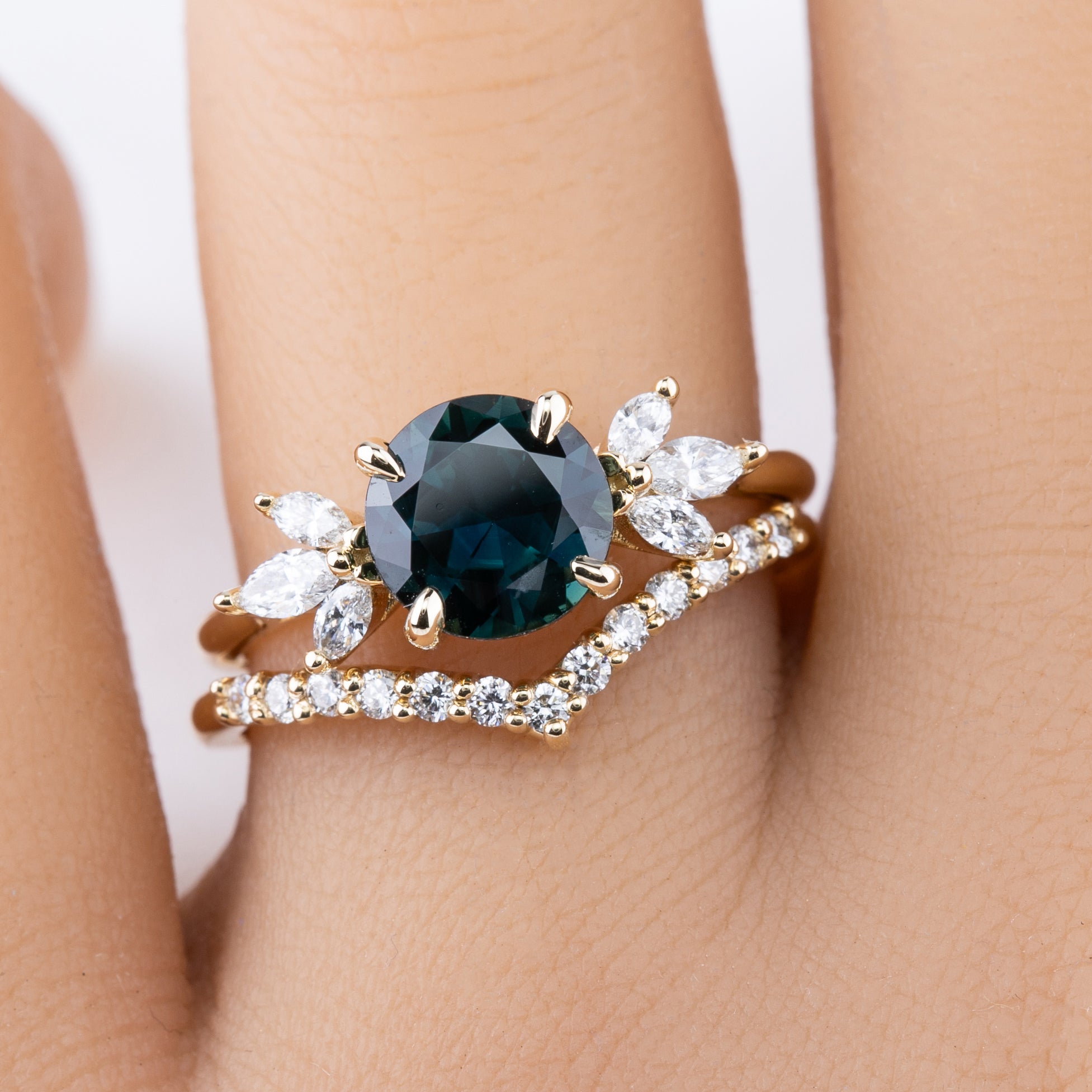 Nova Ring 1.96ct Deep Blue Queensland Sapphire, 14k Yellow Gold (One of a kind)