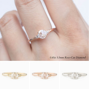 Estel Ring, Round Rose Cut Diamond