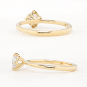 Alice Ring, 0.40ct Round Rose Cut Diamond, 14k Yellow Gold, 14k White Gold (One of a kind)