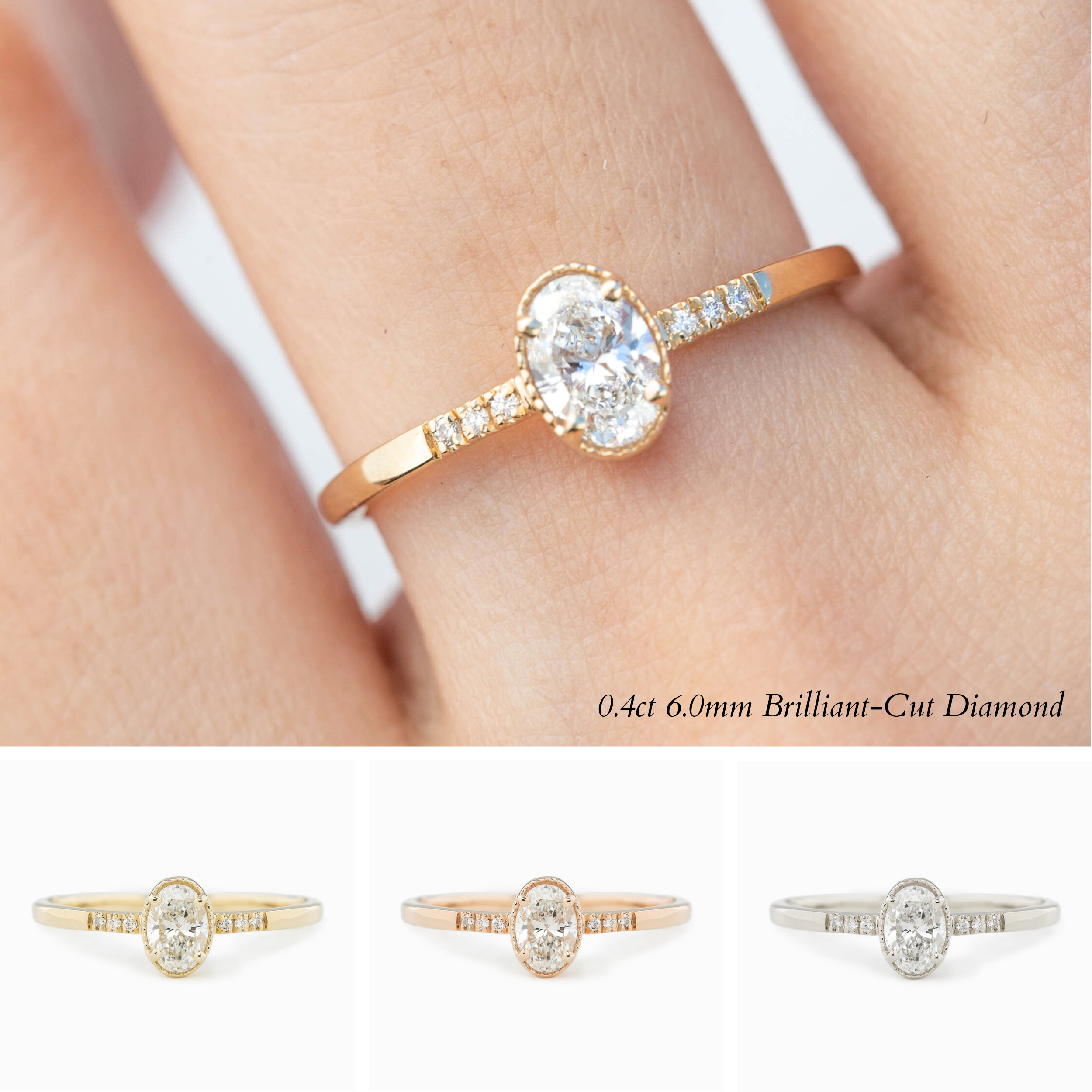 Grace Ring, Oval Brilliant Cut Diamond