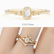 Estel Bezel Ring, Oval Rose Cut Diamond