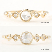 Celeste Ring, 0.17ct/0.30ct Rose Cut Diamond, 14K Yellow Gold (One of a kind)