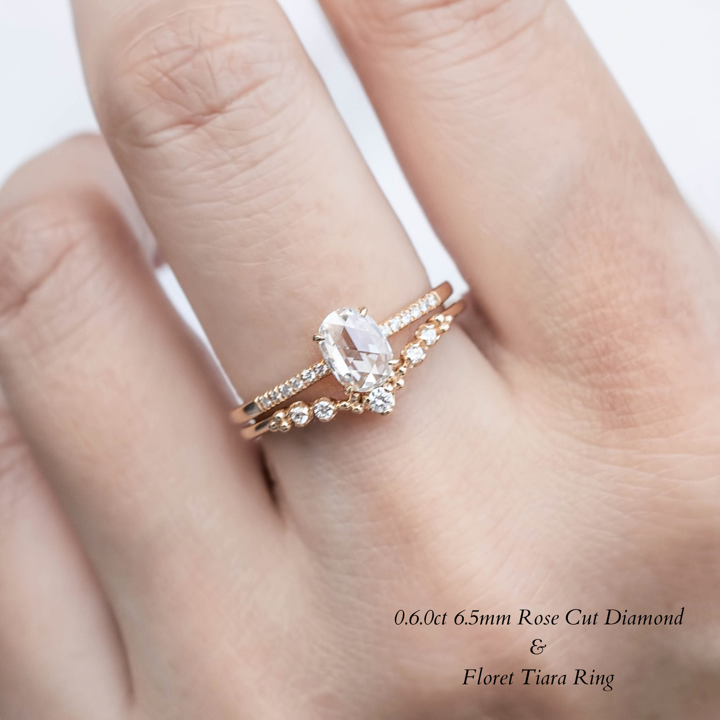 Audrey Ring, Oval Rose Cut Diamond