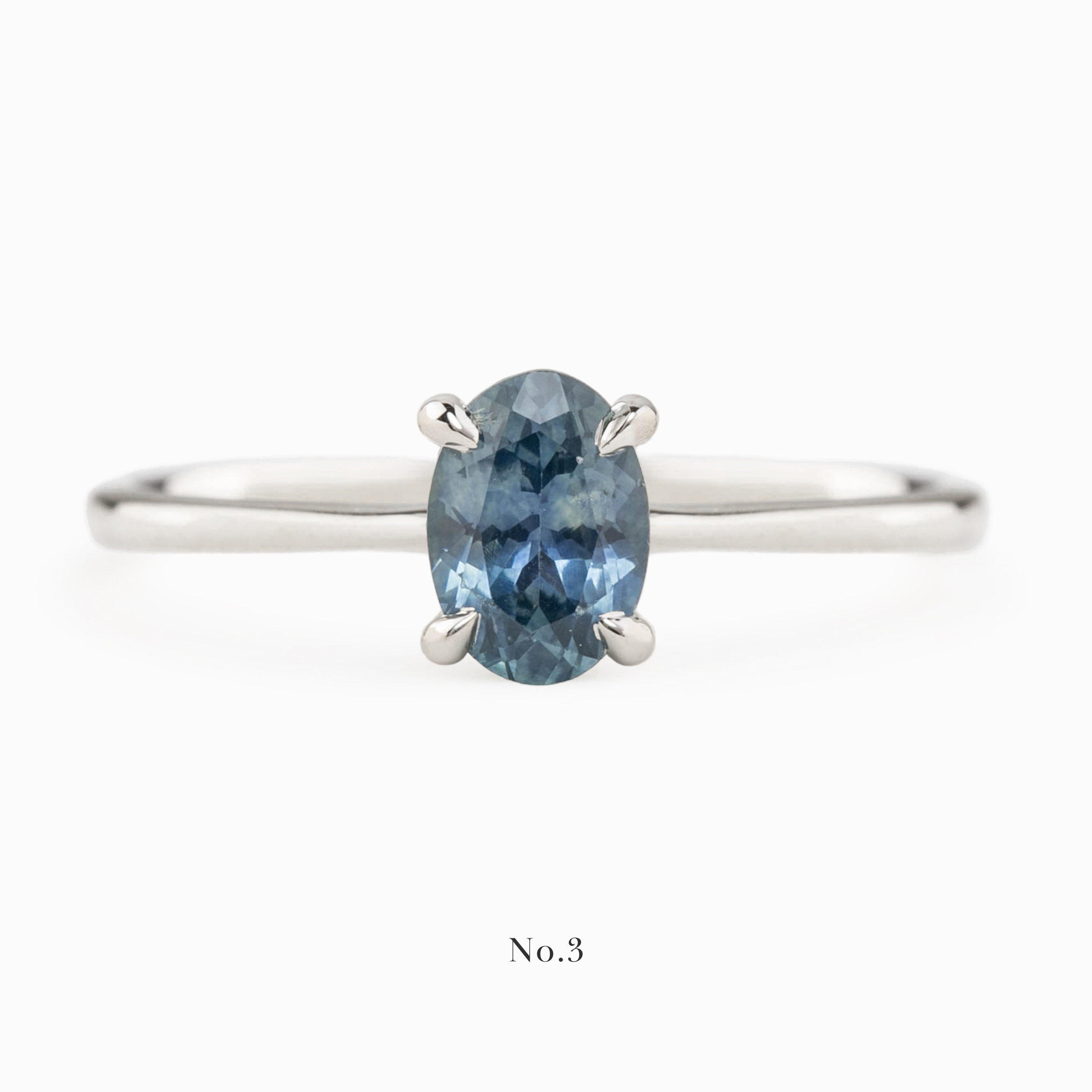 【即日配送】ニナリング ・0.75ct・加熱モンタナ産ライトグリーンブルーサファイア・K14YG
