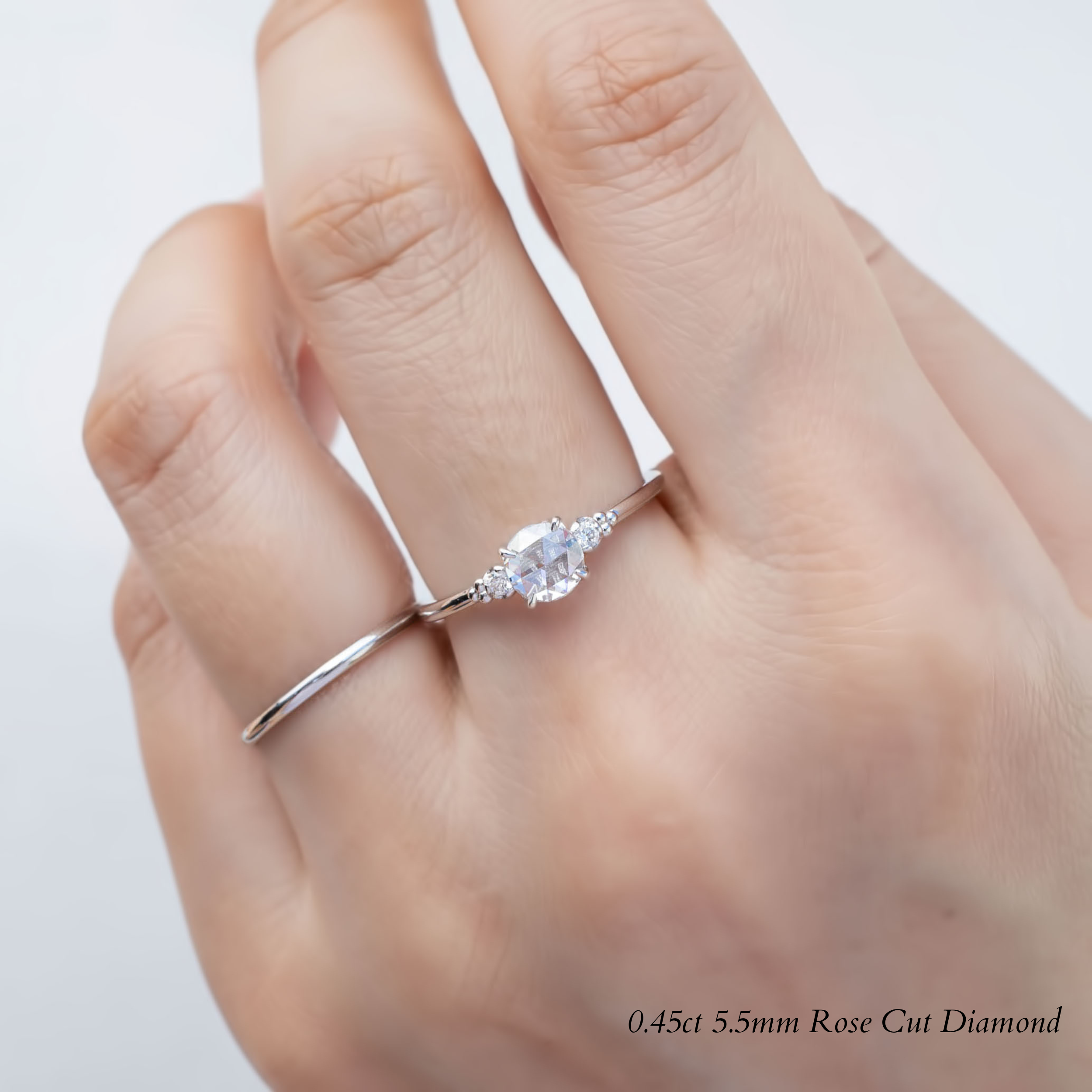 Estel Ring, Round Rose Cut Diamond