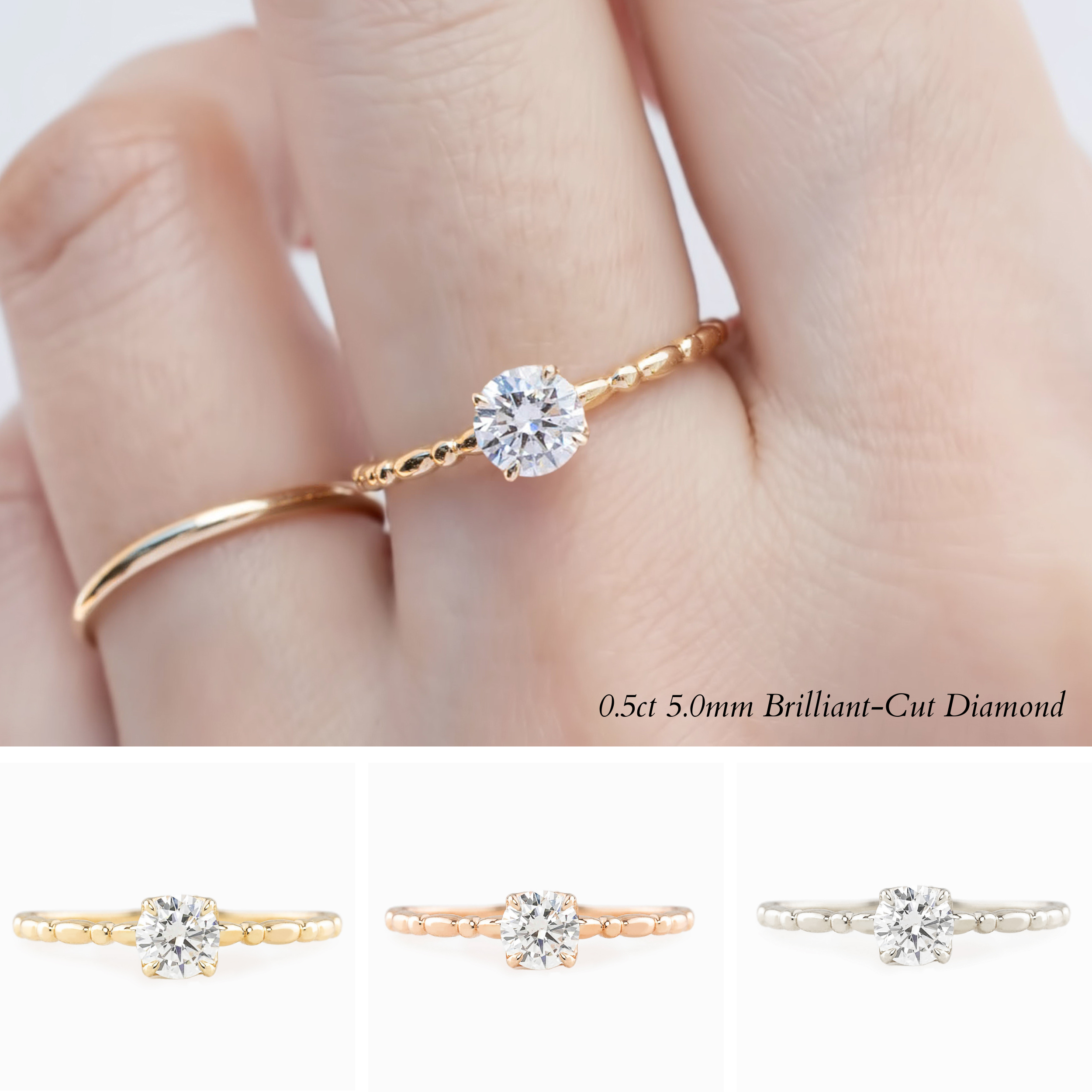 Candy Ring, Round Brilliant Cut Diamond