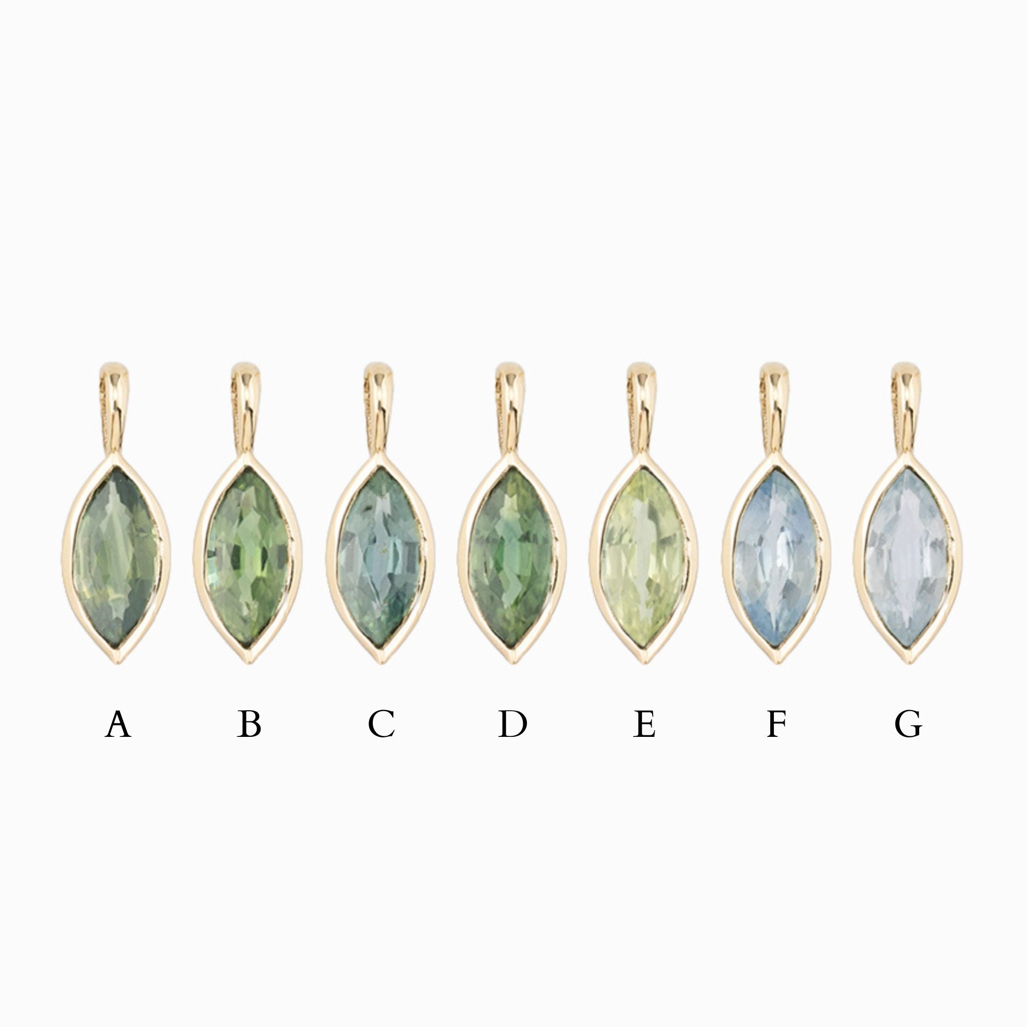 Green and Blue Sapphire Patia Marquise Charm