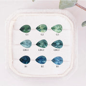 Estel Fleur Ring, 0.90ct Blue Green Montana Sapphire