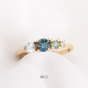 【即日配送】ドロップレッツリング ・0.84ct・マダガスカル＆モンタナ産サファイア・K14YG
