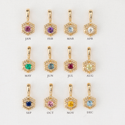 Birthstone Milgrain Hexagon Necklace