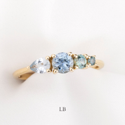 【即日配送】ドロップレッツリング ・0.84ct・マダガスカル＆モンタナ産サファイア・K14YG