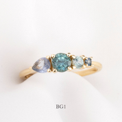 【即日配送】ドロップレッツリング ・0.84ct・マダガスカル＆モンタナ産サファイア・K14YG