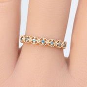 Milgrain Square Sapphire Ring