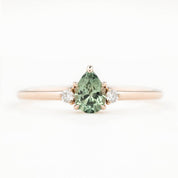 【即日配送】エミリーリング ・0.45ct・加熱モンタナ産ライトグリーンサファイア・K14YG