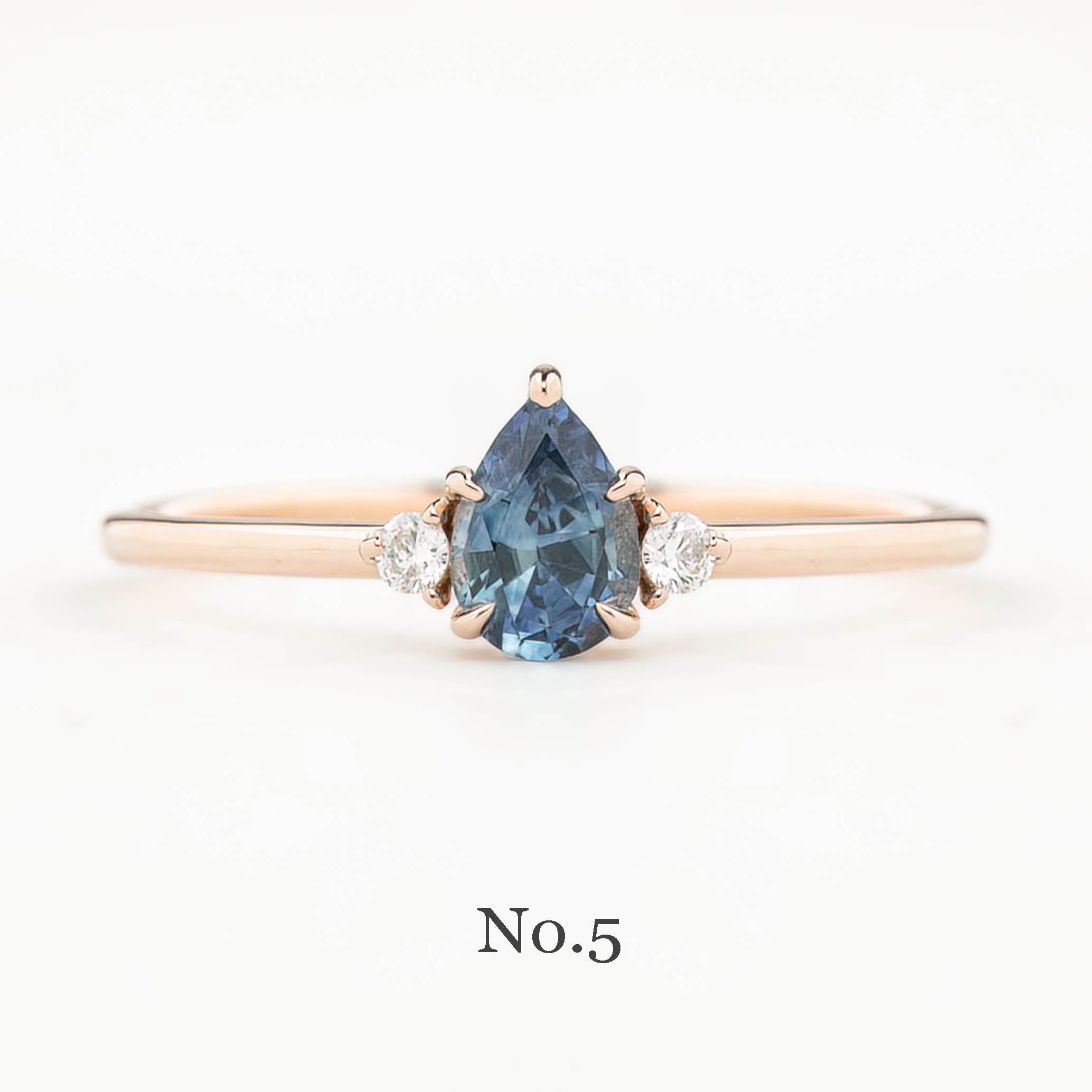 【即日配送】エミリーリング ・0.55ct・加熱モンタナ産ブルーサファイア・K14YG