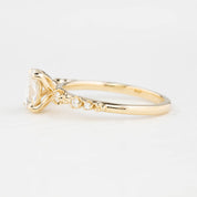 Wisteria Ring, Oval Rose Cut Diamond