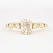 Wisteria Ring, Oval Rose Cut Diamond
