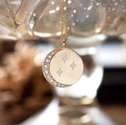 Personalized Crescent Diamond Necklace