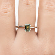 1.55ct エメラルドカット グリーンサファイア モンタナ産 SF343