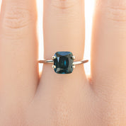 2.97ct Cushion Cut Deep Blue Green Montana Sapphire SF348