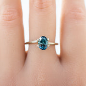 1.68ct Oval Cut Blue Green Montana Sapphire SO384