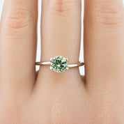 1.36ct Round Cut Green Yellow Montana Sapphire SR285