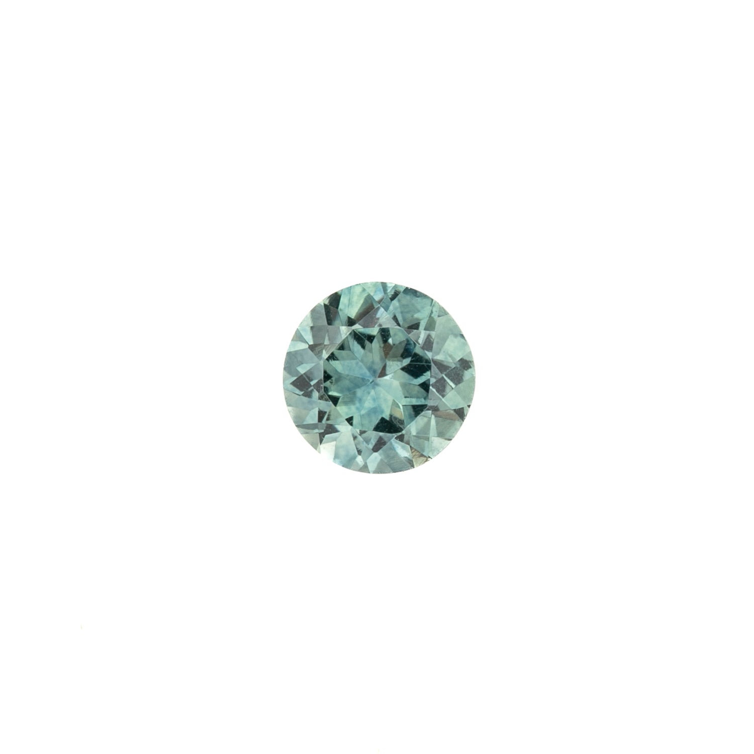 1.02ct Round Cut Light Blue Green Montana Sapphire SR350