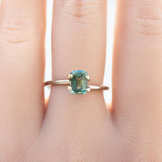 1.45ct Emerald Cut Green Montana Sapphire SF353