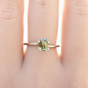1.30ct Emerald Cut Parti Green Yellow Montana Sapphire SF355
