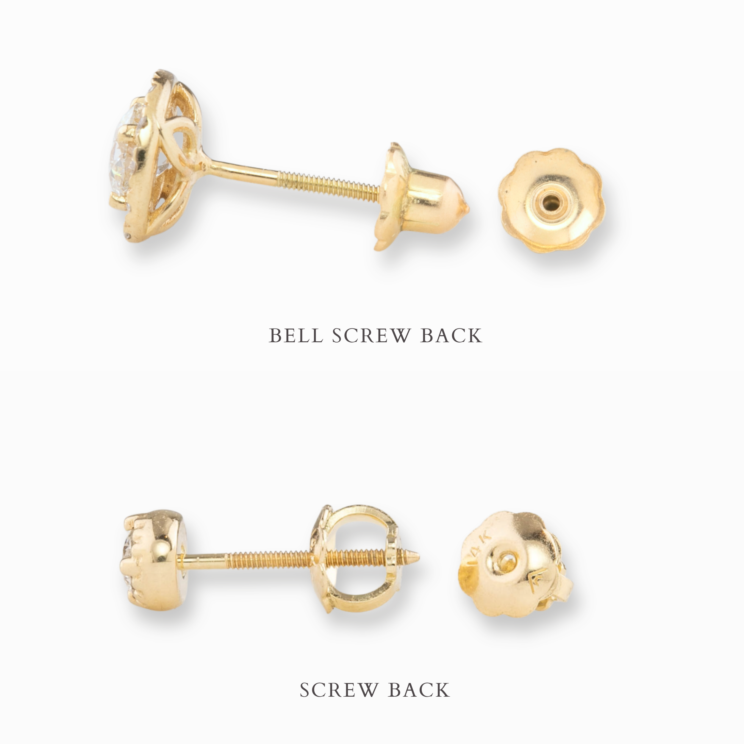 14k Gold Earrings Back