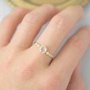 Stella Ring, 0.20ct Round Rose Cut Diamond, 14k Yellow Gold (One of a kind)