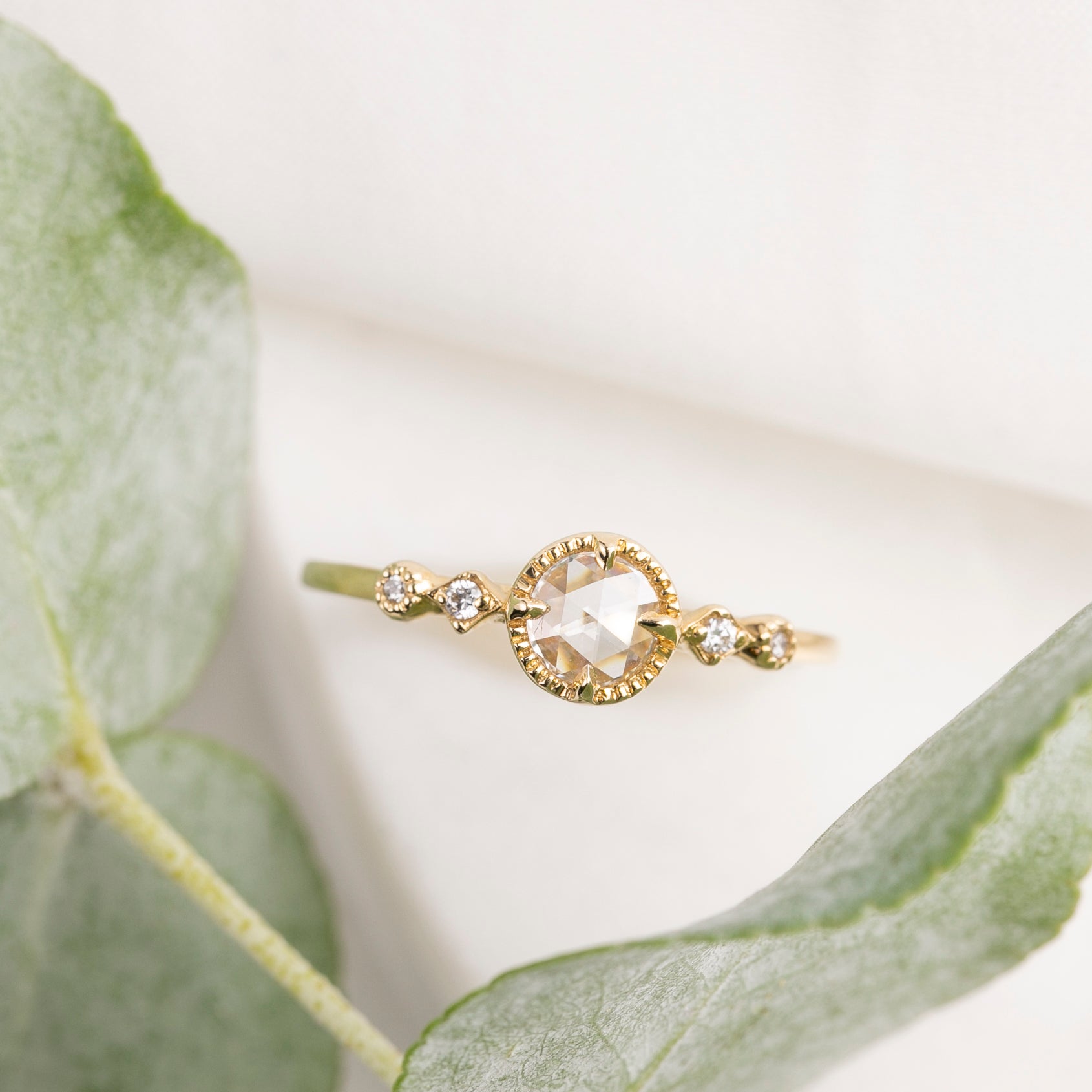 Stella Ring, 0.20ct Round Rose Cut Diamond