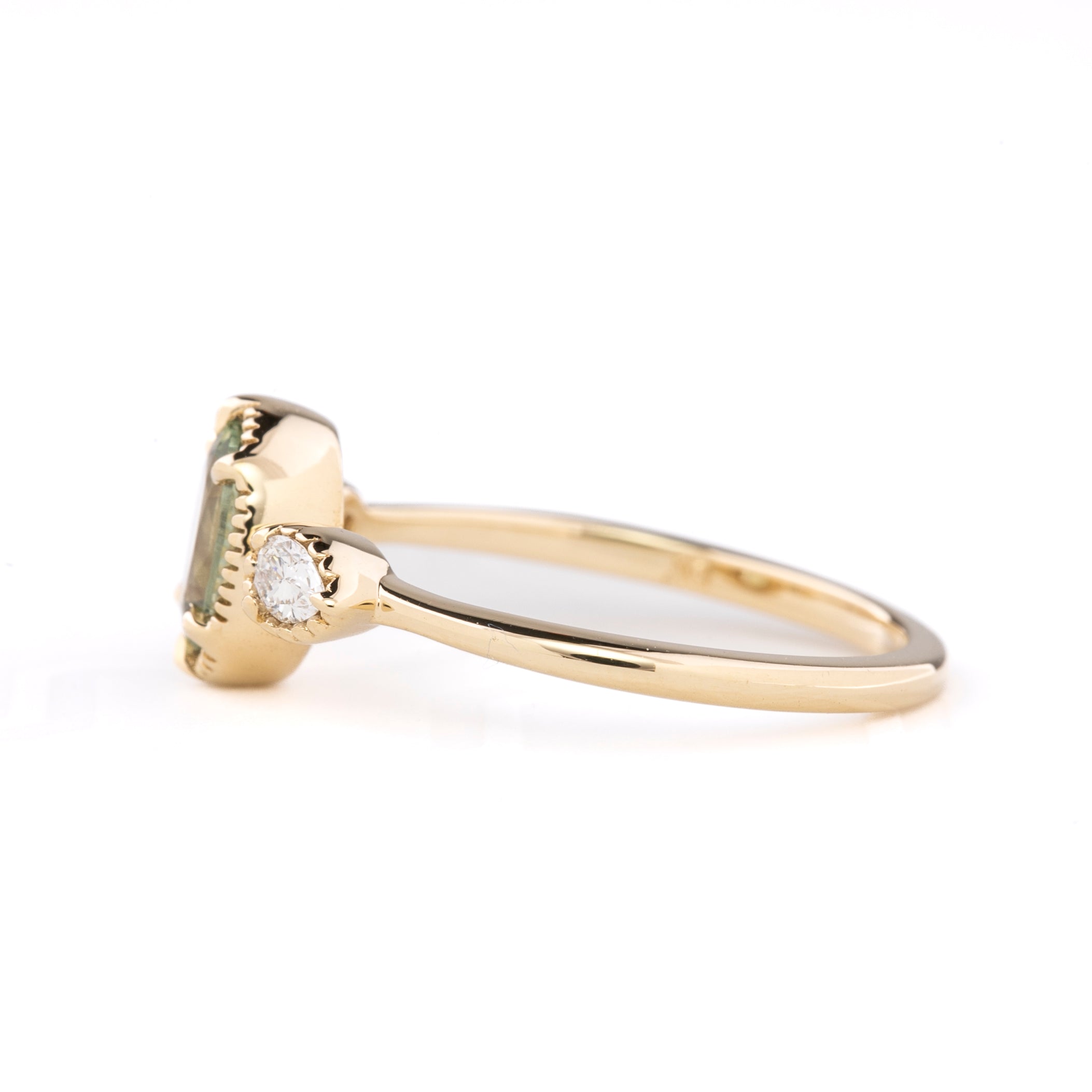Diana Ring, 0.88ct Green Madagascar Sapphire